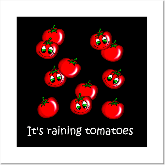 It's raining tomatoes - black Wall Art by emyzingdesignz